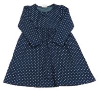 Tmavomodré šaty s puntíky Topolino