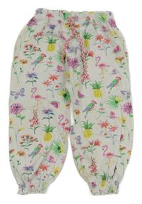 Bílé turecké tepláky s květy Next