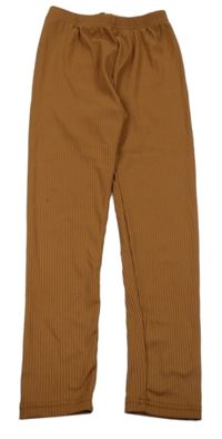 Hnedé rebrované legíny