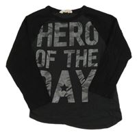 Antracitovo-čierne tričko s nápisom H&M