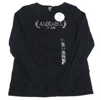 Nové - Čierne tričko s nápisom Kiabi