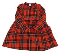 Červeno-farebné kockované šaty Shein