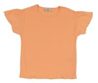 Neonově oranžové žebrované tričko C&A