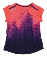 Neónově ružovo-fialové športové funkčné tričko Decathlon