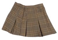 Hnedo-béžová kockovaná skladaná sukňa H&M