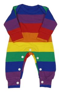 Barevný pruhovaný overal 