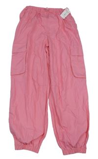 Nové - Růžové plátěné catgo cuff kalhoty Nutmeg