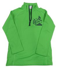 Zelená športová mikina so snowboardistkou Topolino