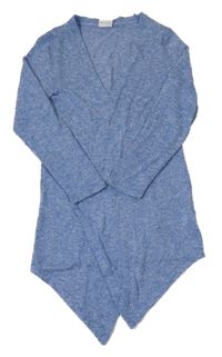 Modro-biely melírovaný svetrový cardigan Yigga