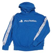 Safírová mikina s logem Play Station a kapucí 