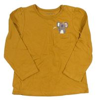 Medové tričko s vreckom a koalou Nutmeg
