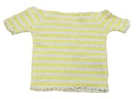 Žlto-biele pruhované žabičkové crop tričko PRIMARK