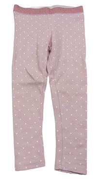 Svetloružové bodkovaná é tregíny so trblietavým pasom PRIMARK