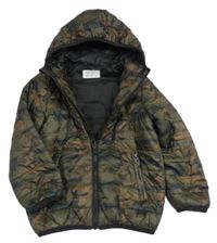 Army prešívaná šušťáková zateplená bunda s kapucňou JEFF&CO