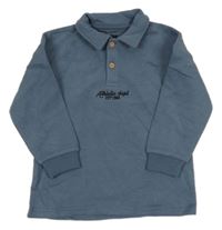 Nové - tmavomodrošedá mikina s nápisom a golierikom F&F