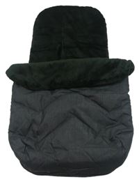 Černo-tmavošedý melírovaný prošívaný šusťákový zateplený fusak zn. Cuggl