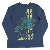 Tmavomodré mikinotriko s motorkou a číslom ESPRIT