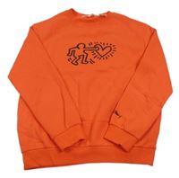 Tmavooranžová mikina s postavou a srdiečkom H&M