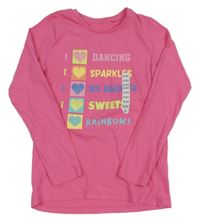 Nové - růžové triko s nápisy a srdíčky St. Bernard