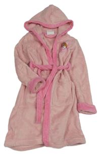 Světlerůžovo-růžový plyšový župan s PAW PATROL - Skye a kapucí nickelodeon