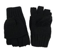 Černé překlápěcí rukavice ZARA