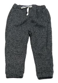 Čierno-biele vzorované pletené nohavice Topomini