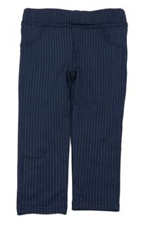 Tmavomodré pruhované tregínové kalhoty ZEEMAN