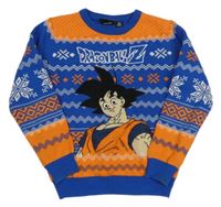 Modro-oranžový vzorovaný sveter s Dragonball Z PRIMARK