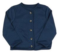 Tmavomodrá prošívaná propínací mikina Tu