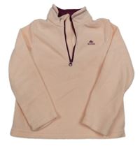 Světlebroskvová fleecová funkčná mikina s logom Quechua