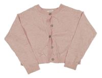 Svetloružový melírovaný prepínaci crop sveter Next