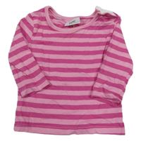 Růžovo-malinové pruhované triko bpc