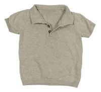 Svetlosivé melírované pletené polo tričko s vreckom George