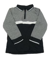 Černo-bílé mikinotriko so vzorom a golierikom George