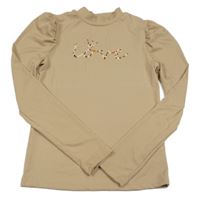 Béžový rebrovaný rolák s nápisom a korunkou SHEIN