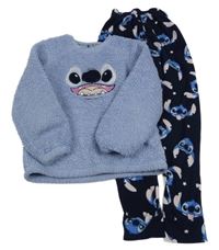 Světlemodro-tmavomodré pyžamo se Stitchem George