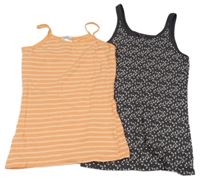 2x - Košilka - Oranžovo/světleoranžová L&D, tmavošedá s  L&D, tmavošedá s kytičkami YIGGA