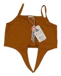 Nové - medový propínací crop top PatPat