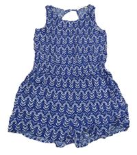 Safírovo-bílý vzorovaný letní overal H&M
