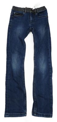 Modro-černošedé skinny fit rifle IKKS