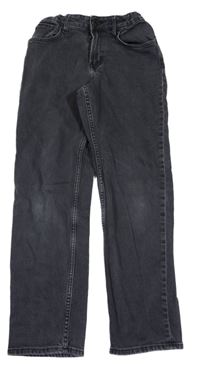 Tmavosivé relaxed fit waist tapered leg rifle H&M