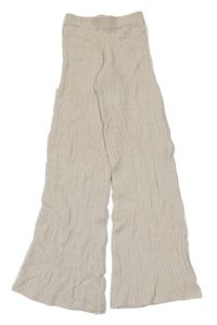 Smotanové rebrované vzorované flare úpletové nohavice H&M