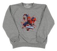 Sivá melírovaná mikina so Spider-manem