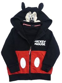 Čierno-červená prepínaci mikina s kapucí - Mickey mouse zn. Disney