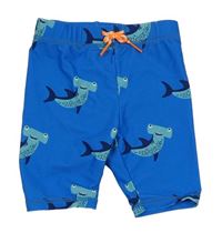 Modré plavkové kraťasy se žraloky Mothercare 