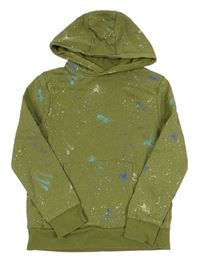 Khaki skvrnitá mikina s kapucí M&S