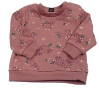 Starorůžová květovaná mikina se Simbou a Nalou Primark