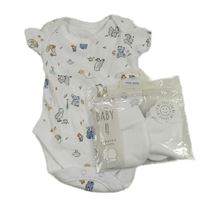 4set - Biele body so zvířaty + 3x bílé rukavičky