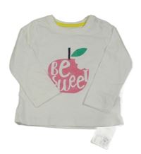 Nové - Bílé triko s jablkem Mothercare