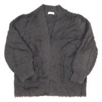 Tmavosivý trblietavý chlpatý svetrový cardigan Next